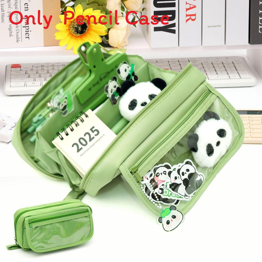 No Brand Multilayer Transparent Pencil Case With Large Capacity For Middle School Students