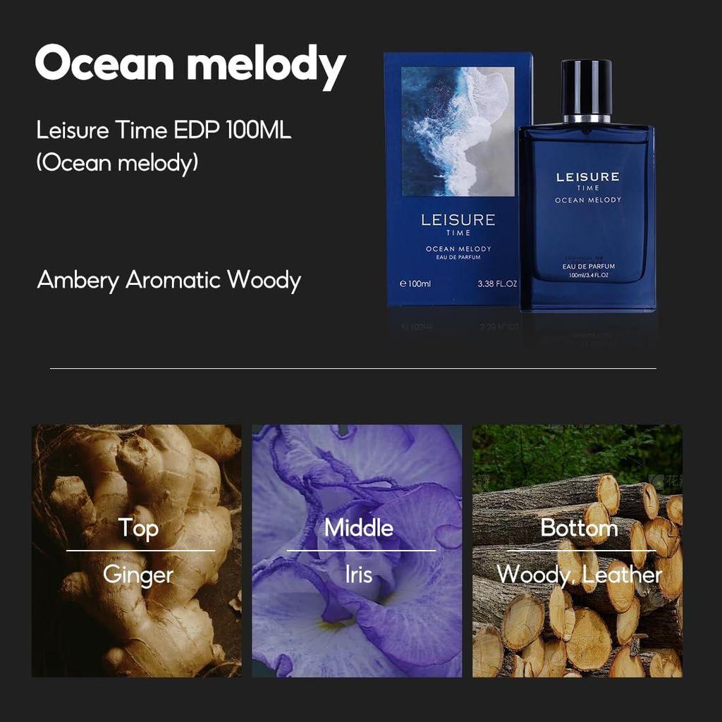 MINISO Leisure Time Eau De Parfum EDP 100ML Perfume for Men Long Lasting, Ocean Melody