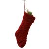1pc Christmas Knitted Stockings Festival Gift Bag Fireplace Xmas Tree Hanging Ornaments Decor Red White Christmas Sock