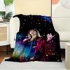 1pc Taylor Swift Digital Print Flannel Blanket - Contemporary Style, Suitable for All Seasons, Perfect for Home, Travel, or Camping - Machin