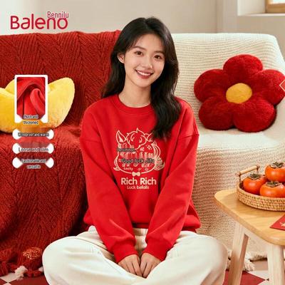 Baleno Women's Loose Fit Round Neck Pony Print Sweatshirt