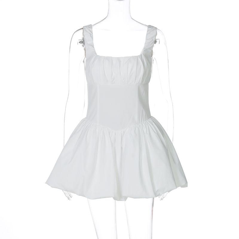 

Gusty French Style Pure Desire Sexy White Lovers Suspender Skirt Sweet and Spicy Chic Tight Waist Pettiskirt Miu Series Dress White XS