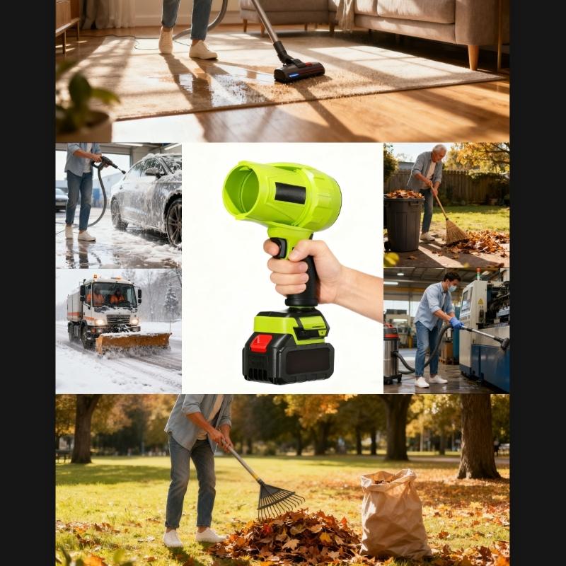 High Speed Blower Double Battery System 110V Brushless Motor Solid Aluminum Alloy Portable For Home Workshop