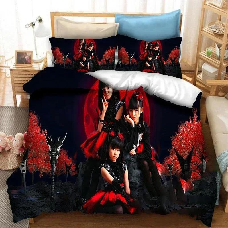 

3D Printed Babymetal Band Bedding Set Duvet Cover Sheet Printed Bed Set Pillowcase Bed Full Queen King Size Comforter Bedroom 70x133cm 2pcs