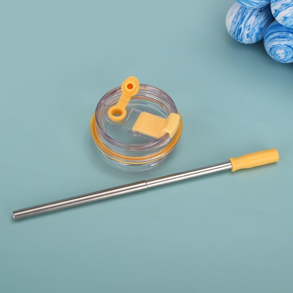 Doppelwandiger vakuumisolierter Becher mit Griff und Strohhalm Tasse Geschenk Strohhalmbecher Autohalterung