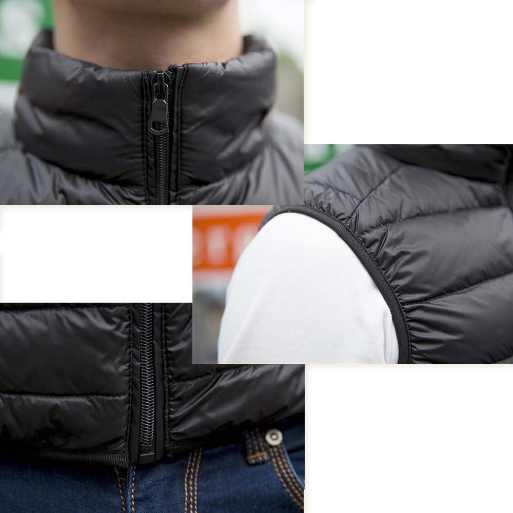 Moilyuko Puf Ultralight Ușor și Cald pentru Toamnă și Include Depozitare Mo54 Vestă pentru Bărbați, Iarnă, Husă, (2XL, Roșu)