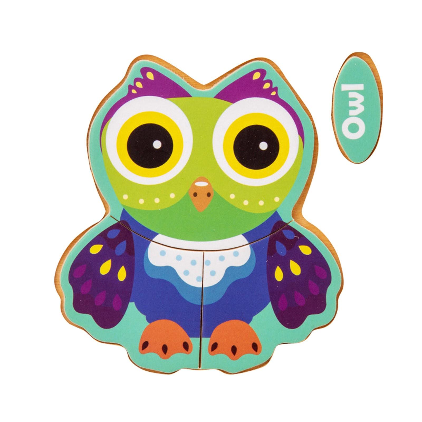 

Детские деревянные пазлы с животными, обучающие игрушки с изображением мультяшных животных