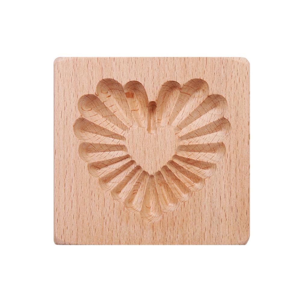 Vyřezávané formy na džem na sušenky Reliéfní formičky na sušenky pro domácnost Dřevěná vykrajovátka na cukroví Pekárna