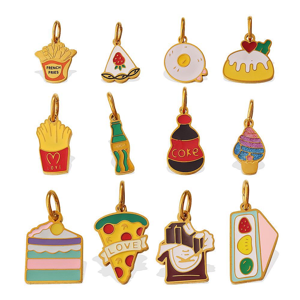 Adorable DIY Food Charm Set: French Fries & Cola Pendants for Women
