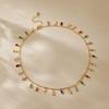 Vacation Style Long Strip Color Glass Gold Plated Clavicle Chain Necklace