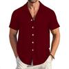 Men's Summer Trendy Solid Color Lapel Sports Casual Shirt