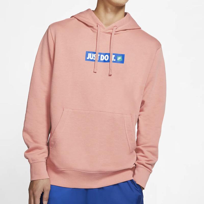 Nike Casual Sport Hoodie Pullover Men Sweatshirt Pink CJ9952-606