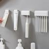 Punch-Free Wall-Mounted Toothbrush Holder Toothpaste Holder Toothpaste Storage Rack Bath Organizer Bathroom Accessories