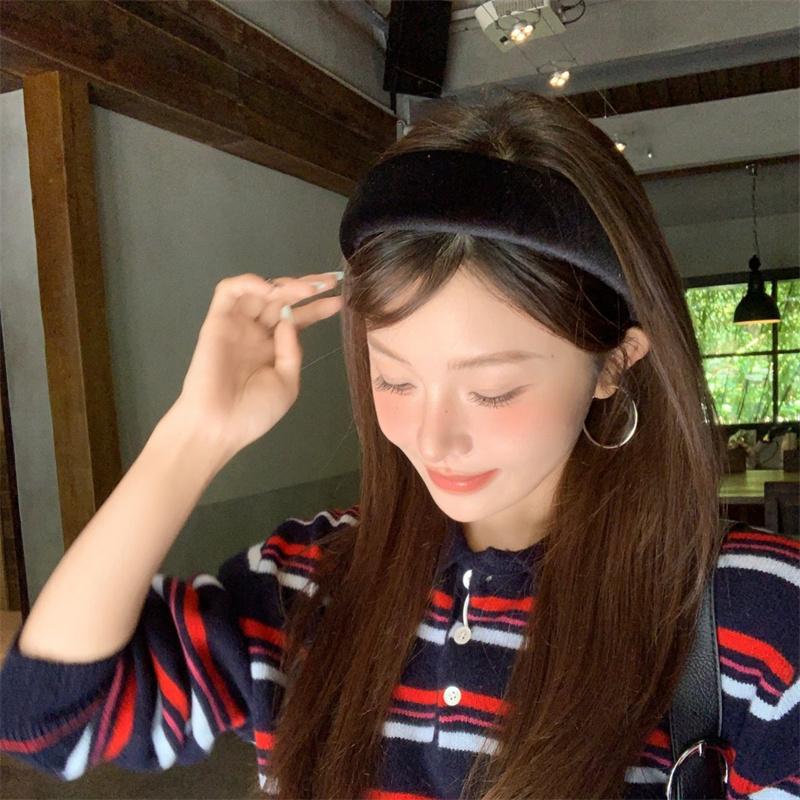 4/1.8cm Women's Soft Fleece Headbands with Thick Sponge Padding for Ladies Party Hair Hoops Female High-end Hairbands