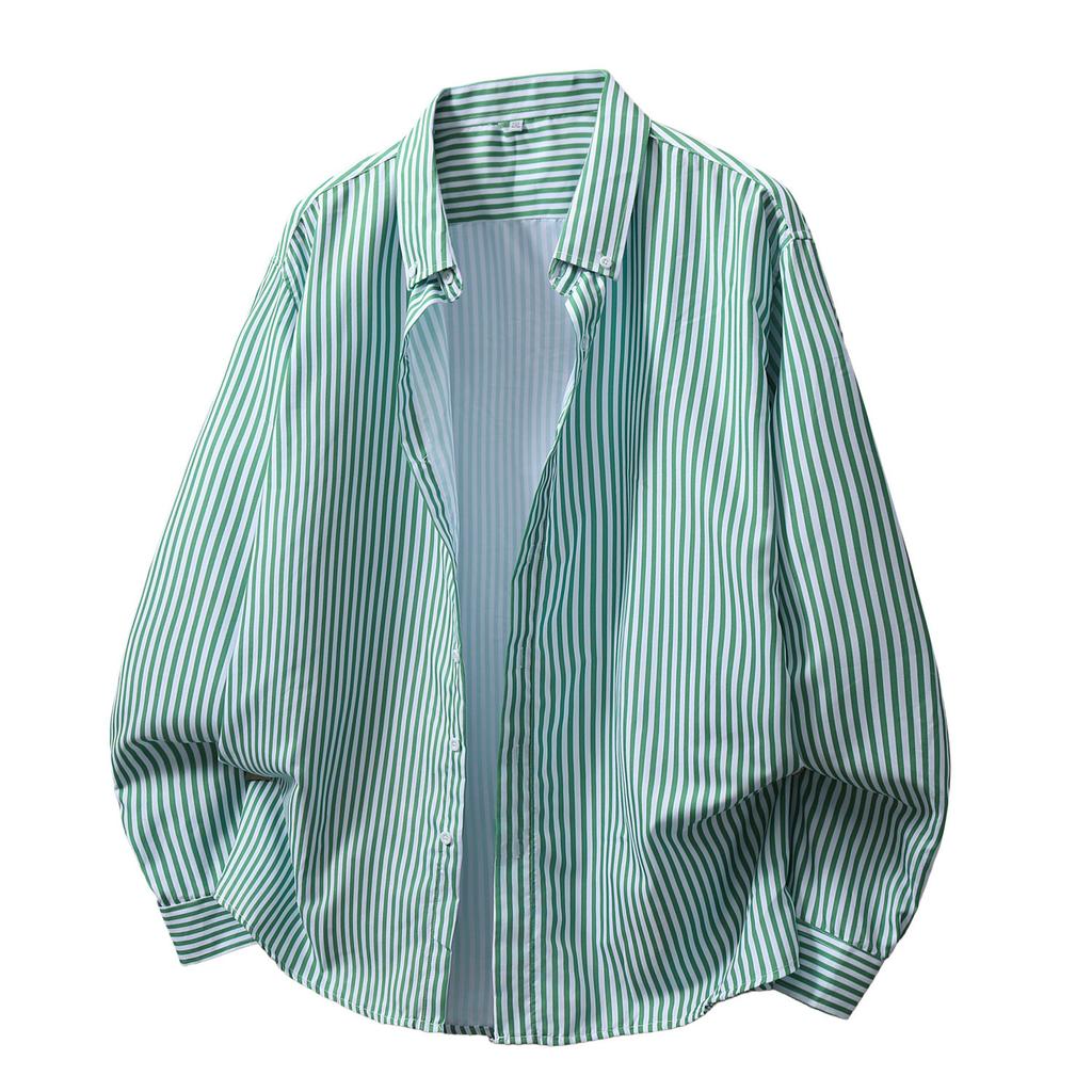Men S Loose Striped Long Sleeve Casual Shirt