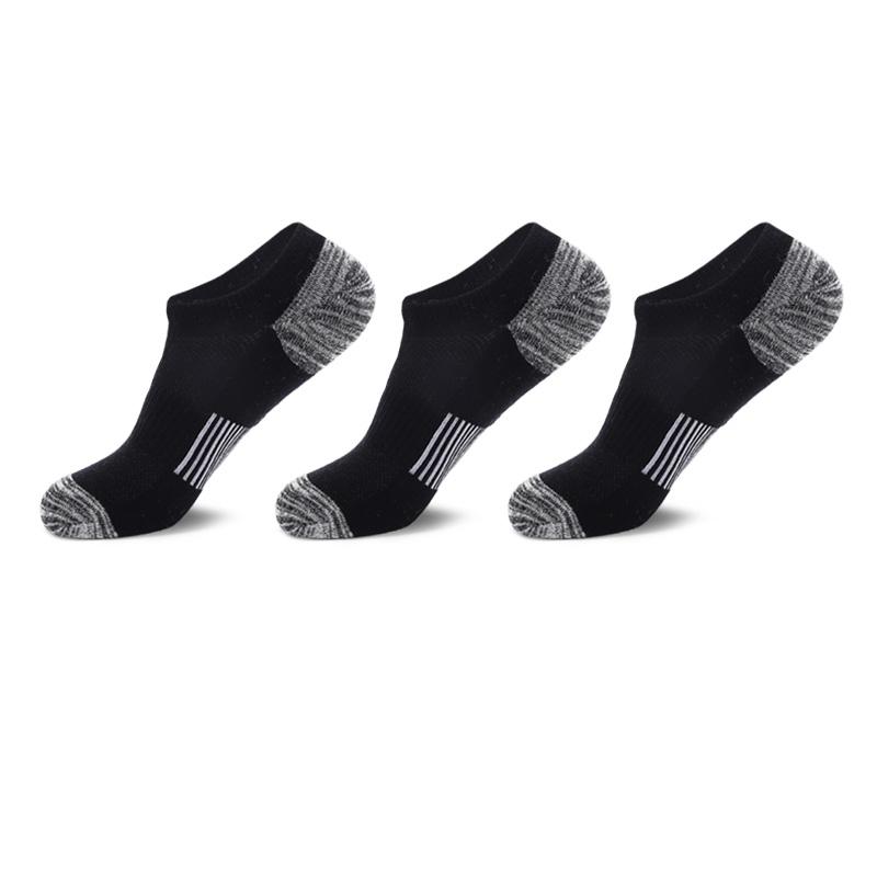 3 Pair-pack Men's Socks No Show Sport Socks Cotton Invisible Socks Big Size With Cushion Moisture Control Arch Support Mesh