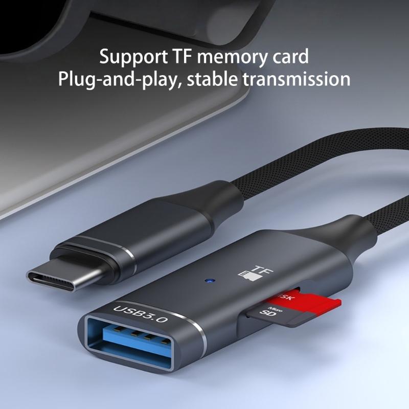 Type C To USB Adapter OTG Connectors TF Card Reader Slot Instantly Plugs Play For Mobile Phones Window Systems Laptops