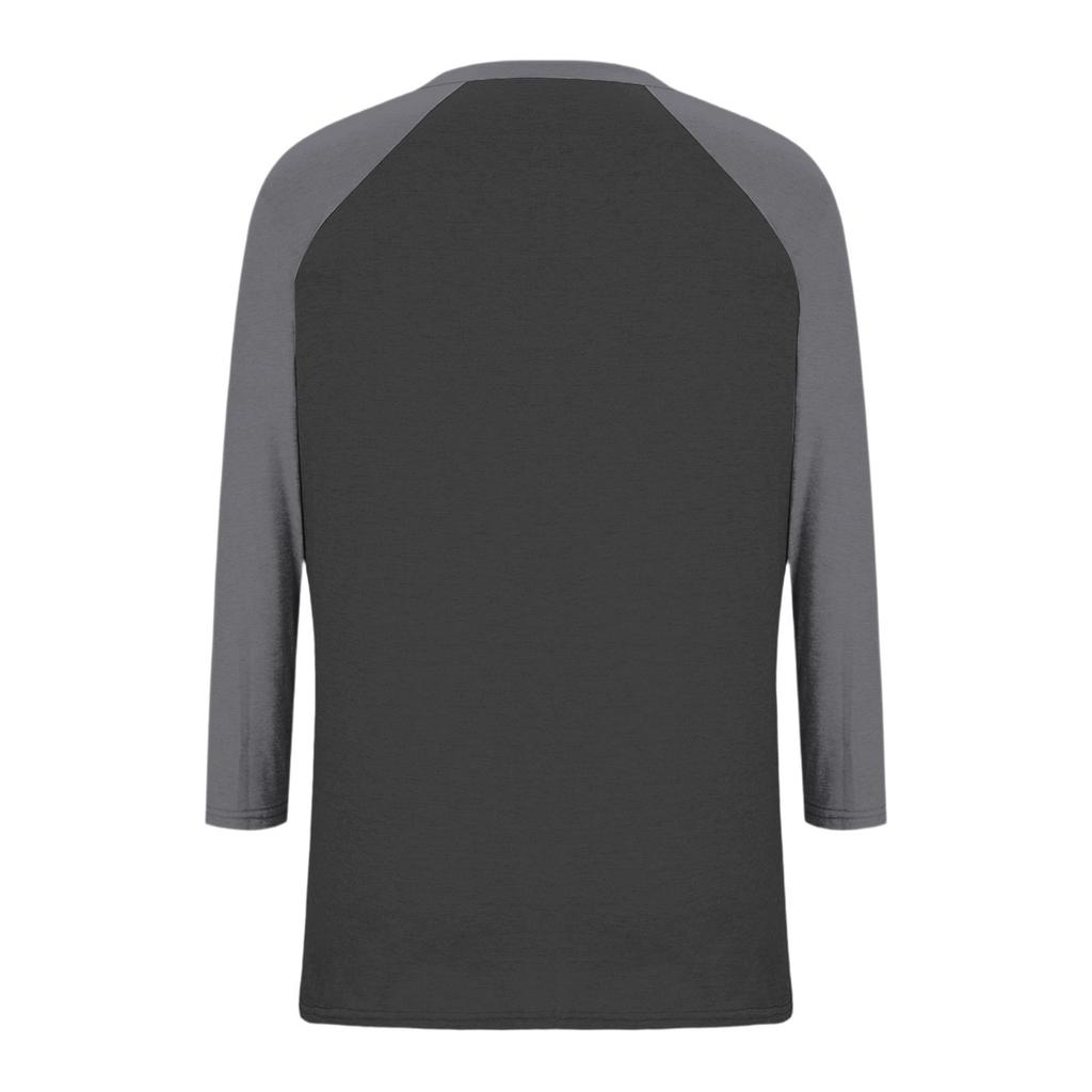 Women's Casual And Fashionable Patchwork V-Neck Top With Seven Quarter Sleeves Top