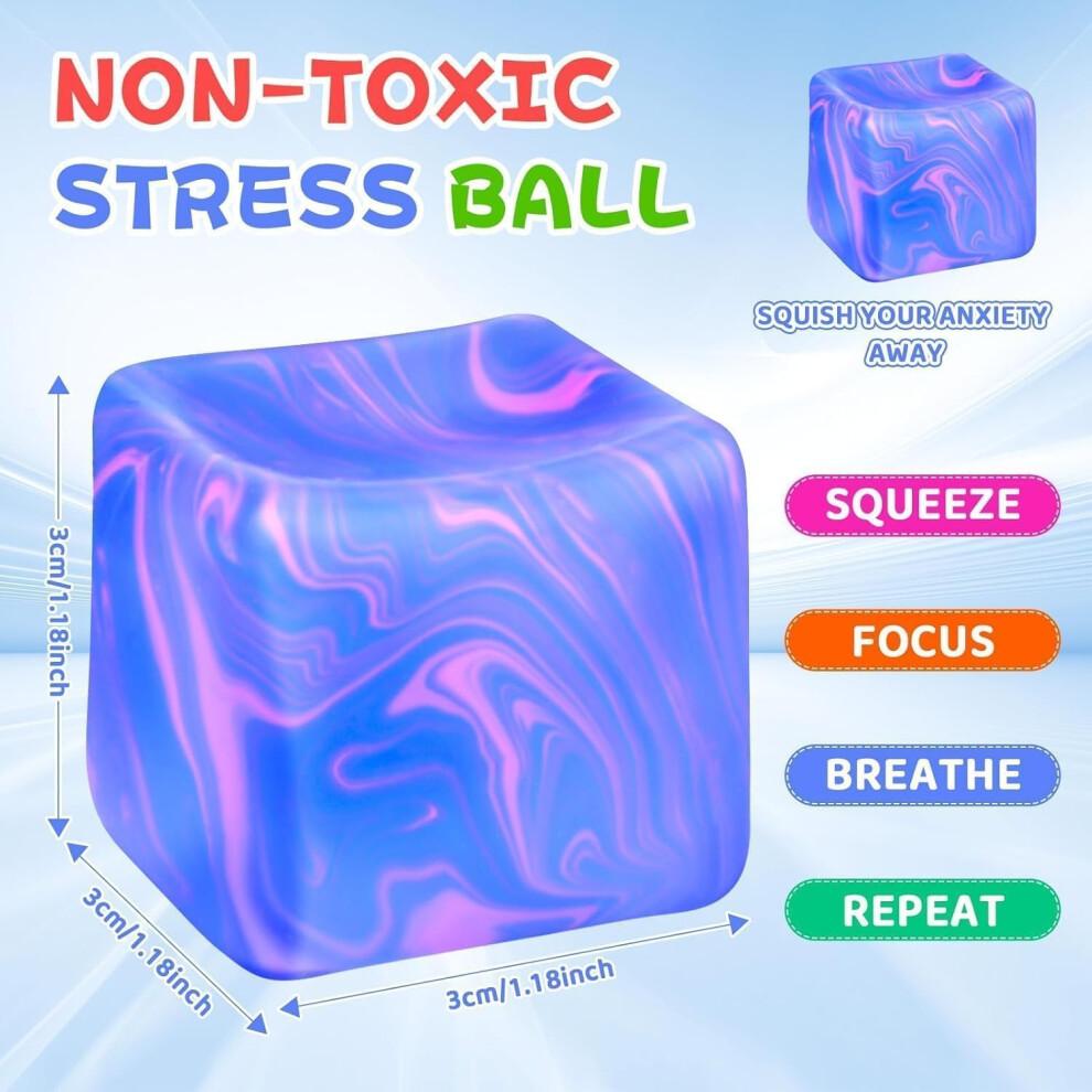 4Pcs Needoh-Nice Squishy Toys for Stress Relief, Ice Cube Stress Relax Fidget Toys, Sensory Fidget Toys, Squeeze Balls for Autism Anxiety Relief, Nic