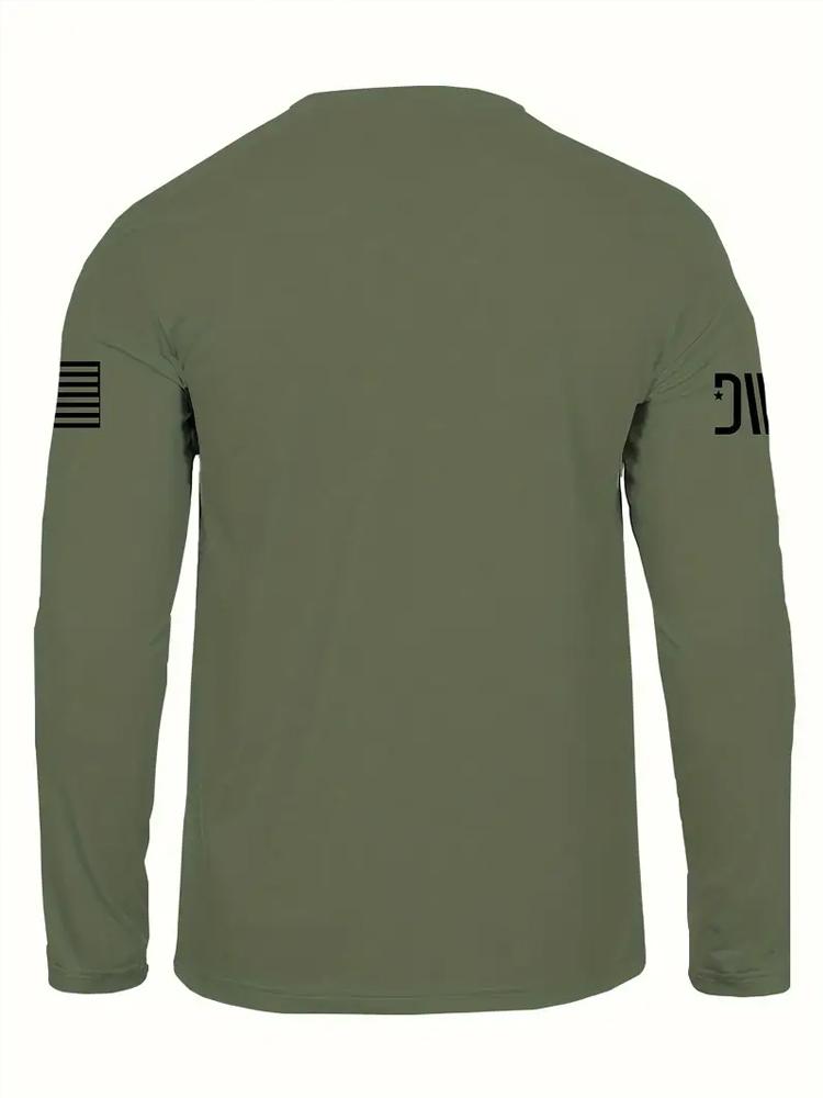 New Men's Long-Sleeve T-Shirt with 3D Printing