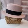 Flat Top Hat Women's Summer Vacation Seaside Panama Hat Flat Edge French Beach Hat Braided Sunshade Sunscreen Top Hat