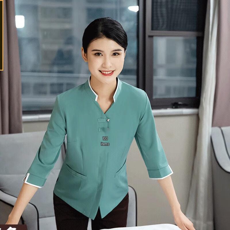 JAYNE B FAN Professional Cleaning Uniform Short Sleeve Top XL