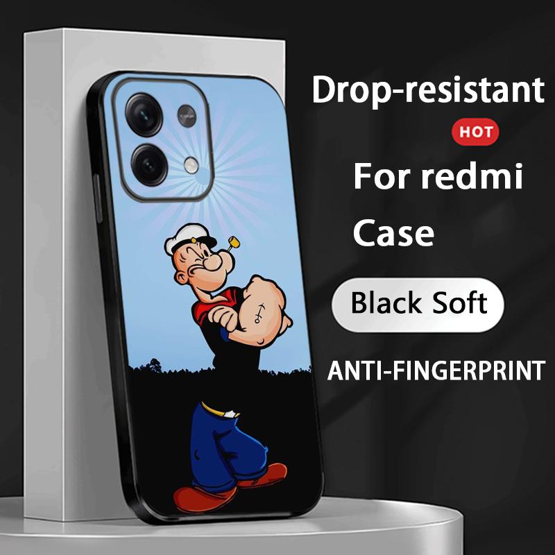 

Классический аниме-постер Попай Чехол для телефона Для Redmi Note 14 13 12 11 Pro Plus S 5G 14C A3 Мягкий черный чехол для телефона Redmi Note 14 Pro 5G (Global)