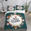 Merry Christmas King Queen Duvet Cover Red Cartoon Santa Bedding Set Kids Boys Girls Christmas Tree 2/3pcs Polyester Quilt Cover