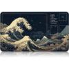 1pcs The Great Wave Off Kanagawa Zoned Mtg Playmat Large Locking Edge Nonslip Rubber Desk Mat For Tcg Commander Game