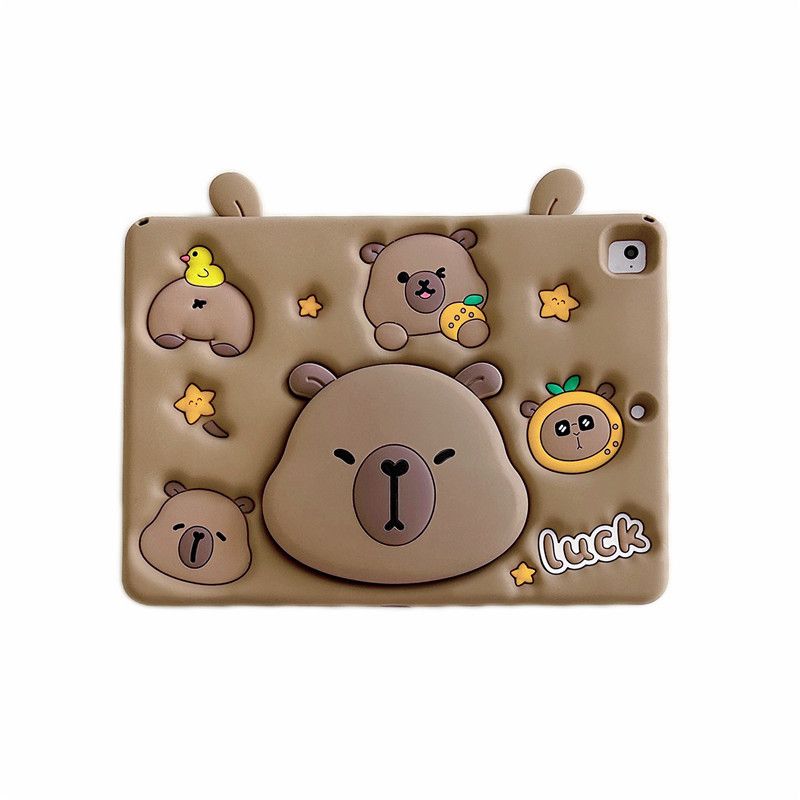 Per iPad 12a 11 A16 10 9 8 7a Custodia per Bambini per iPad Air 2 3 4 5 10.9 2022 Mini 6 7 Pro 11 Carino Capibara Supporto Telescopico Custodia Protettiva per Tablet