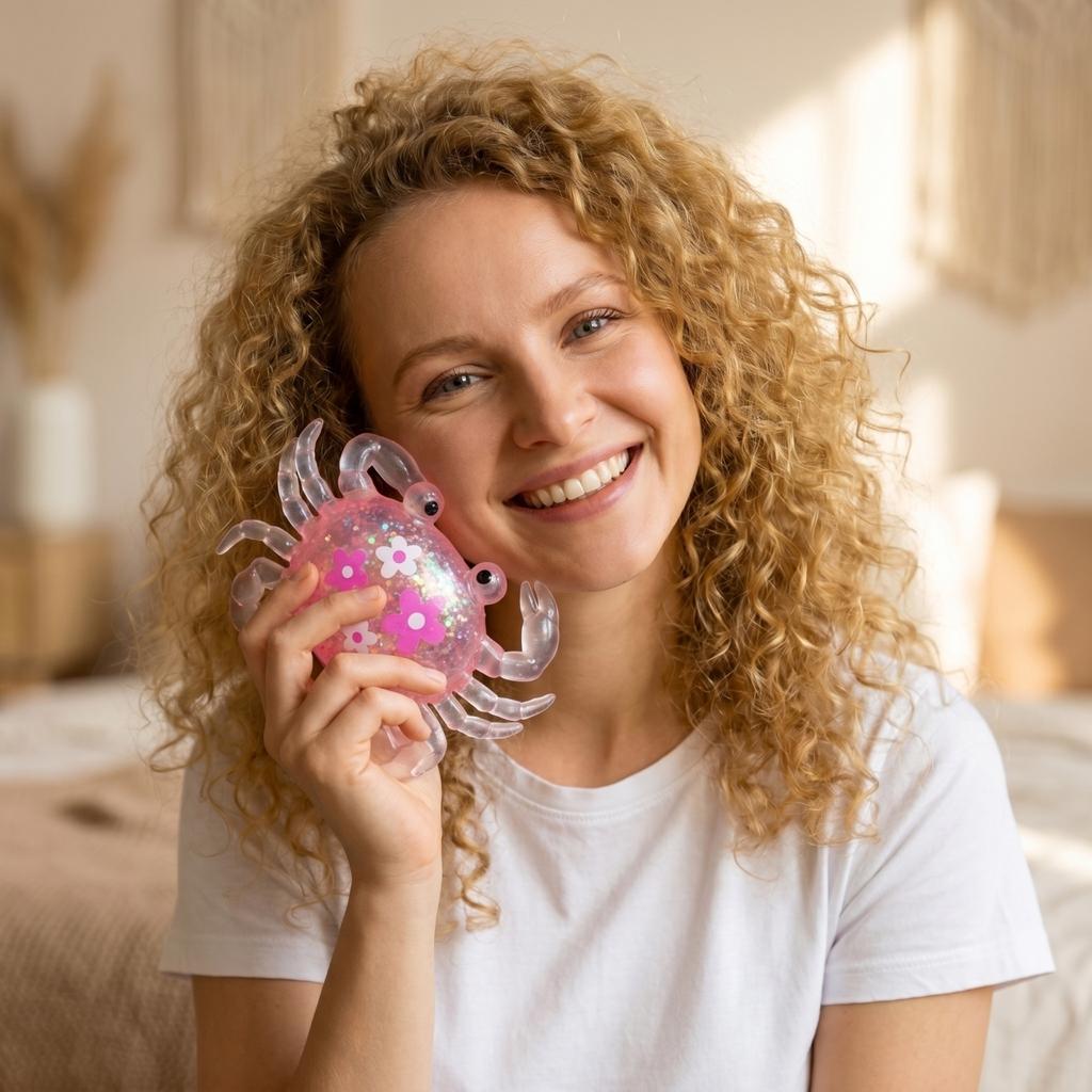 Slow Rebound Crab Shaped Decompression Toy Soft Squeeze Sensory Toy for Stress Relief and Hand Exercise for Kids and Adults
