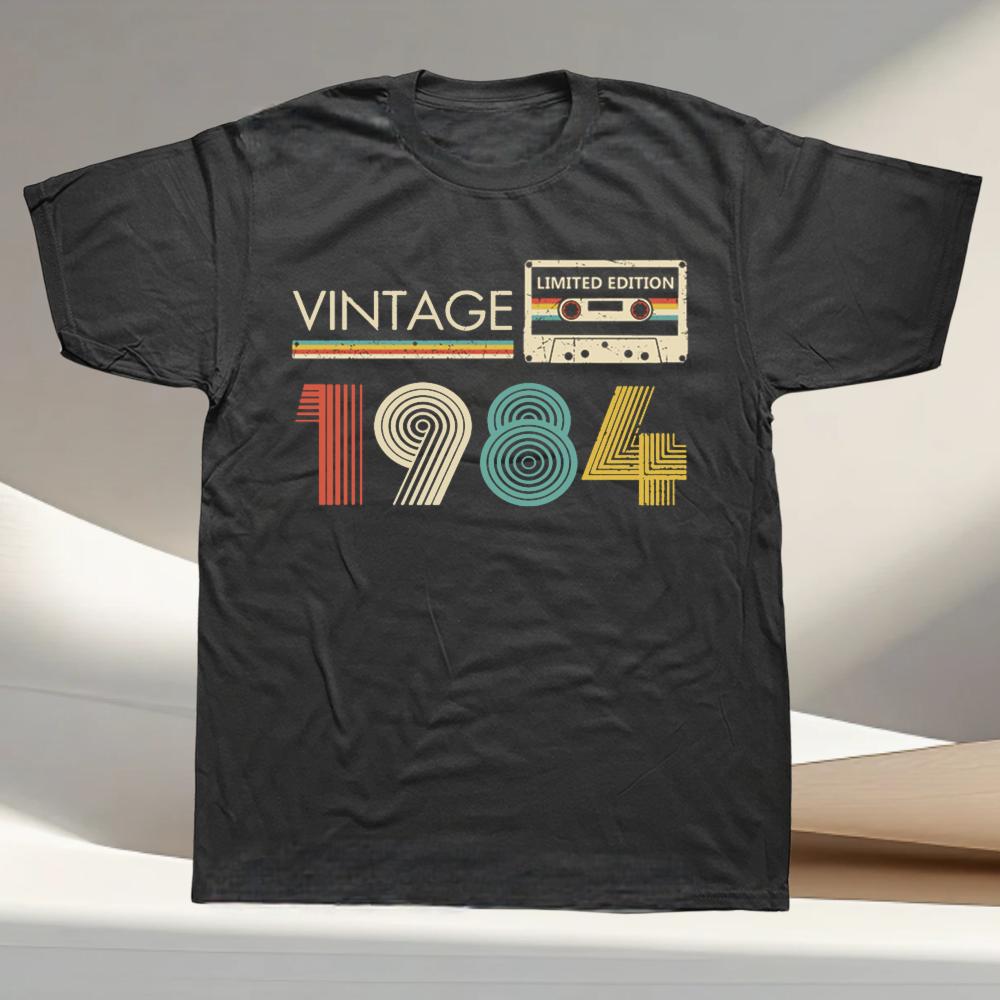 

Cassette Vintage 1984 40th 40 Years Old Birthday Party Women Men T Shirts Limited Edition Retro Graphic Tee Classic Tshirts 4XL