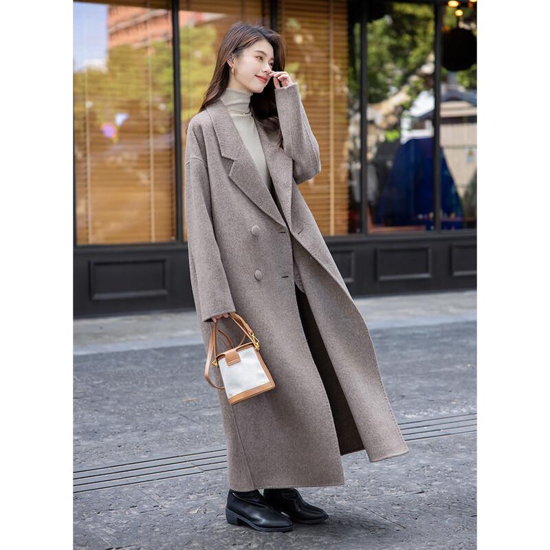 Mokana Women's Elegant Long Wool Blend Coat