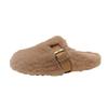 Thick bottom heightening fluffy slippers women's outer wear 2025 new autumn and winter high-end plush belt buckle cotton slippers