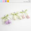 Versatile Tulip Pearl & Purple Heart Keychain with Pink Ribbon Bow