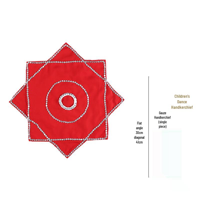 Children's 9-Inch Octagonal Dance Handkerchiefs - Yangge and Twirling Scarves for Performers