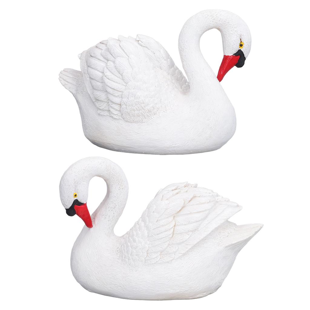 Harz Weiße Schwan Figur Harz Weiße Gans Statue für Outdoor Garten Hof Dekoration