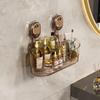 Transparent Suction Cup Storage Rack No-Drill Wall Mounted Cosmetic Storage Box Strong Load-Bearing Removable Makeup Organizer