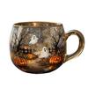 10oz Christmas Painted Mug Winter Scenery Painted Mugs Stained Glass Holiday Drinking Coffee Cup for Cafe Home Bar Decor