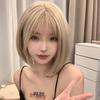 Eileen Bob Blonde Wig, Natural Fluffy, Women's Straight Wig with Net for a Slimming Face
