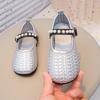 New Korean Style Girls' Fashion Versatile Pearl Shallow Mouth Soft Sole Leather Shoes In Autumn