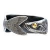 Chiba Gold-Plated Silver Fish-Shaped Adjustable Ring - Retro Fashion for Men