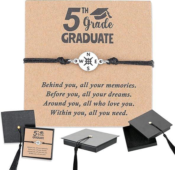 Stainless Stee 2026 Graduation Bracelet Comes in Cap Box with Quote Cards -gifts for Him Her High /College/Middle School Grads