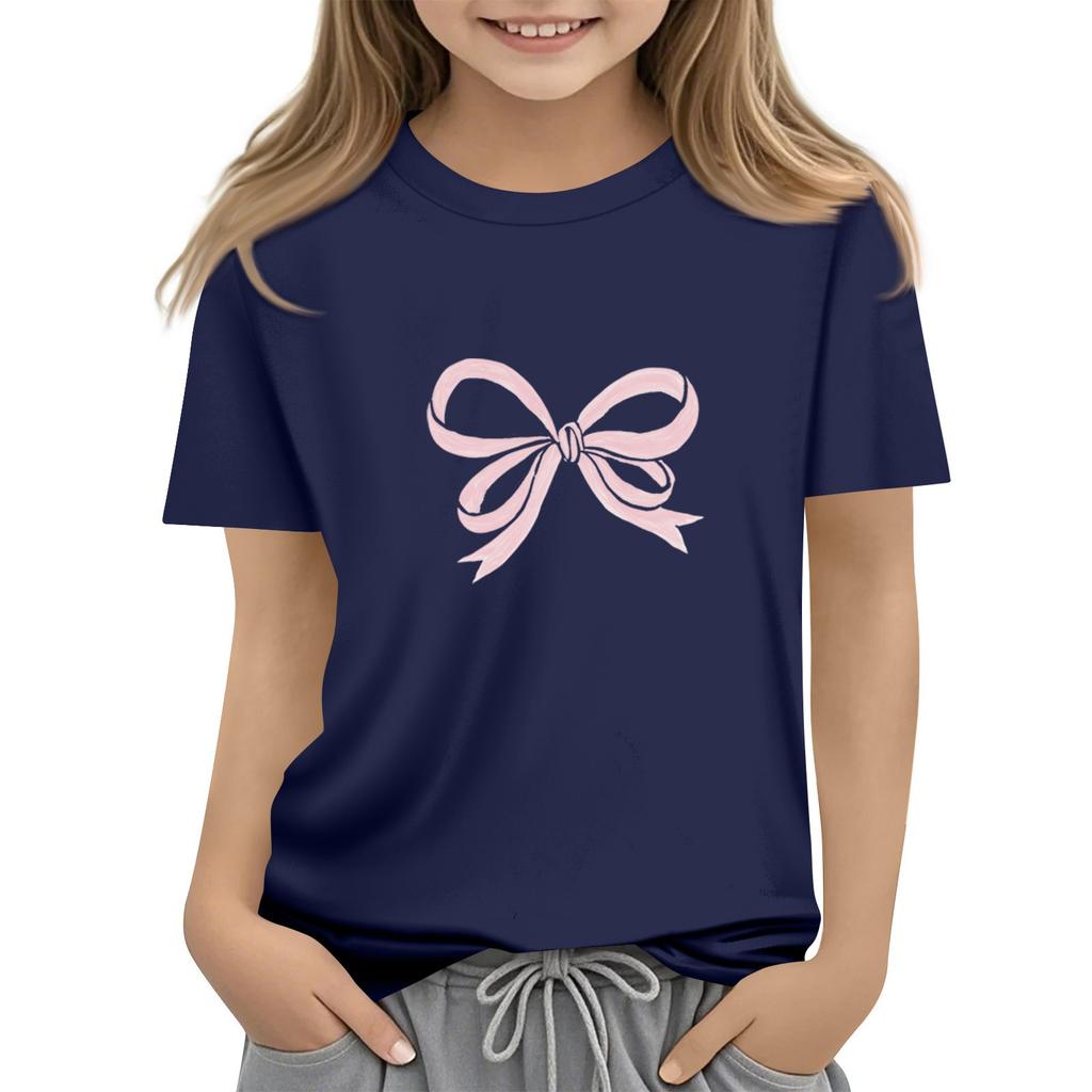 Children's Daily Casual Short-sleeved Printed Tops T-shirt