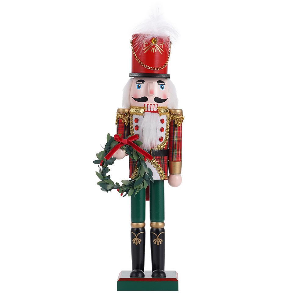

38CM Christmas Nutcracker Scottish Striped Soldier Garland Theme Handcrafted Decoration Christmas New Year Decoration Gift