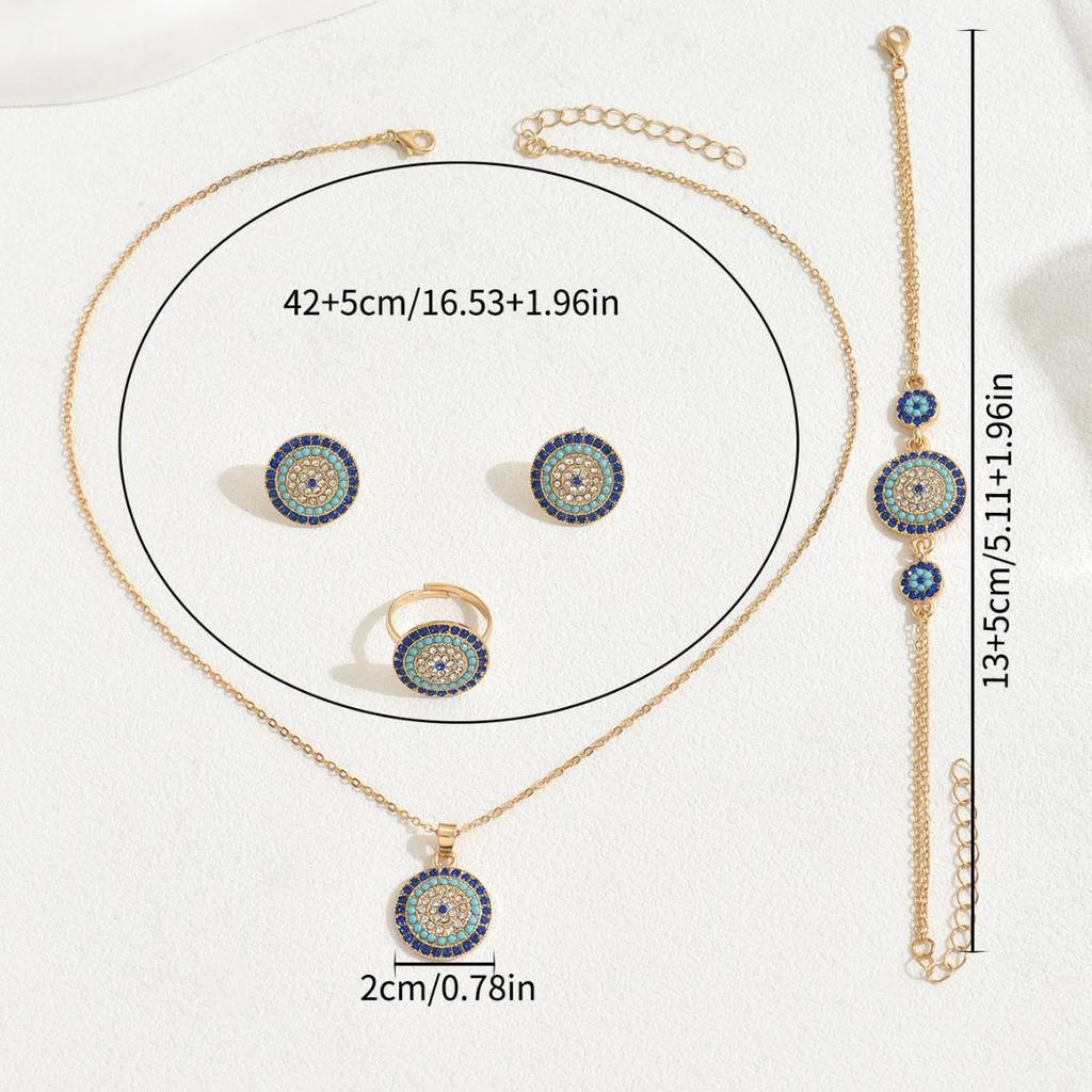 Cross-Border Evil Eye Necklace and Jewelry Set - Elegant and Stylish European & American Design