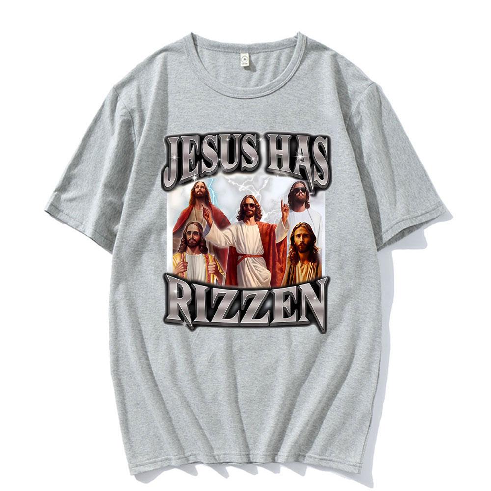 Jesus Has Rizen Shirt Print T Shirts Men Women Oversized Classic Tshirts Fashion High Quality Summer Clothes Tshirt Streetwear