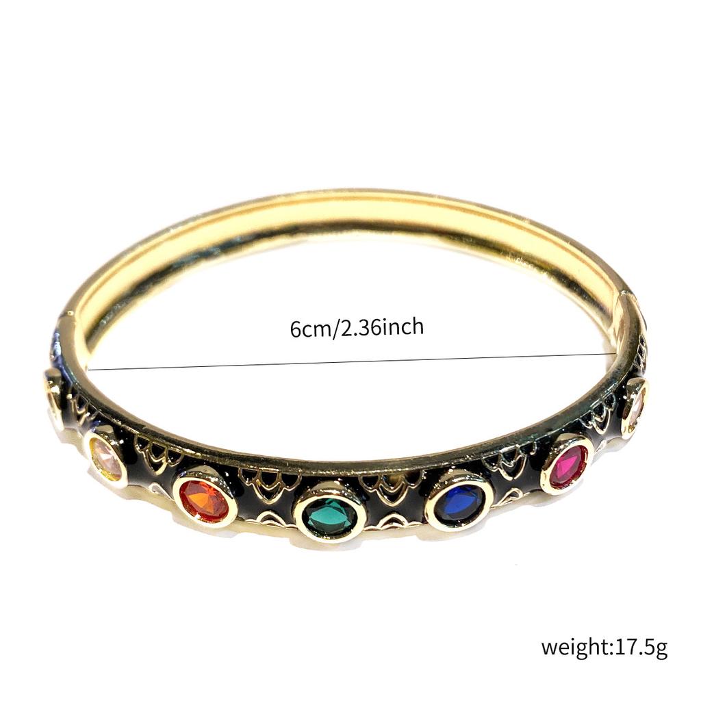 Neues Armband im chinesischen Stil China-Chic Eingelegter Farbzirkon Öltropfenring Damen Luxusschmuck