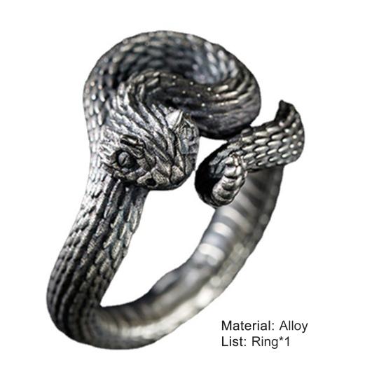 soumake men python ring retro opening adjustable... Punk Hip Hop Alloy Snake Shape Adjustable Opening Wrap Ring for ...