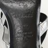 HERMES H202180Z Bikini Sandal with Chaine d'Ancre Motif in Metallic Nappa with Chunky Heel shoes 38 1/2 SilverUsed